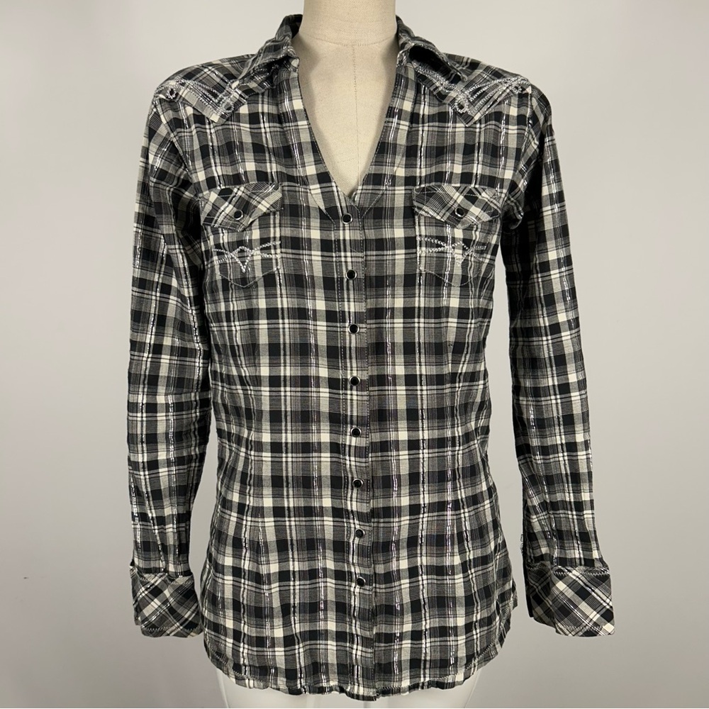 Plaid Button-Up Women's Top